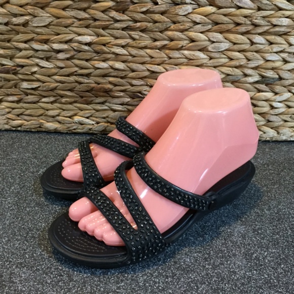 CROCS Black Studded Sandals - Picture 3 of 15